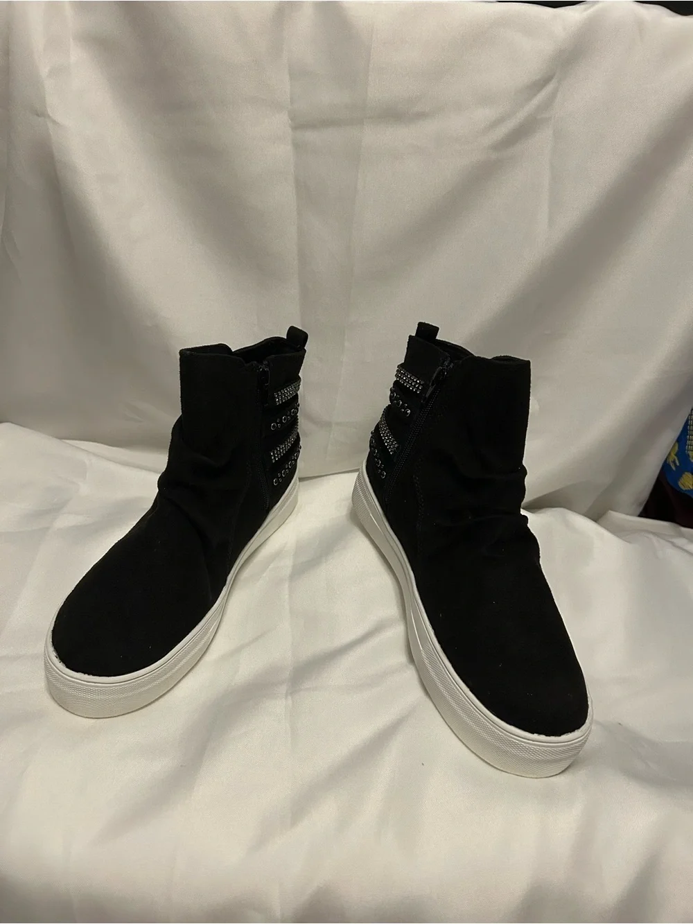 Not Rated Black High-Top Slip-On Sneaker with Studded Straps
